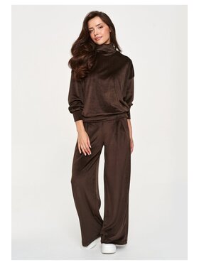 Makadamia Makadamia Dres M953 Brązowy Loose Fit