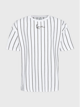 Karl Kani Karl Kani T-Shirt Small Signature Heavy Jersey Pinstripe 6037301 Biały Relaxed Fit