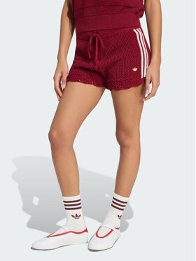 adidas adidas Szorty materiałowe 167787 Czerwony ciemny Regular Fit