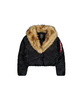 Alpha Industries Alpha Industries Kurtka bomber MOD Fur Bomber Jacket Women Czarny Relaxed Fit