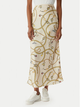 Tommy Jeans Tommy Jeans Maxi szoknya Chain Print DW0DW22298 Világos bézs Slim Fit
