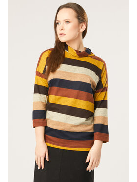 QUIOSQUE QUIOSQUE Halenka LINES BLOUSE Hnědá Regular Fit