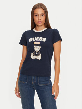 Guess Guess T-Shirt V4BI10 KA260 Granatowy Regular Fit