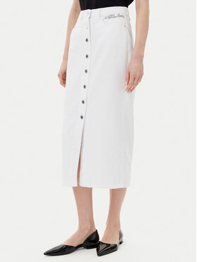 KARL LAGERFELD KARL LAGERFELD Дънкова пола A2W12020 Бял Regular Fit
