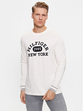 Tommy Hilfiger Tommy Hilfiger Longsleeve Collegiate MW0MW32591 Biały Regular Fit