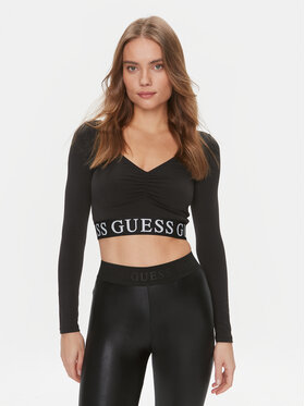 Guess Guess Блузка Kiran V3BP08 MC04Z Чорний Slim Fit