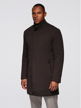 Ombre Ombre Płaszcz przejściowy OM-COWC-0136 Brązowy Regular Fit