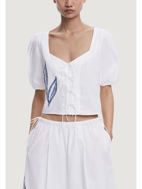Desigual Desigual Blusa BLUS EMBRO Bianco Casual Fit