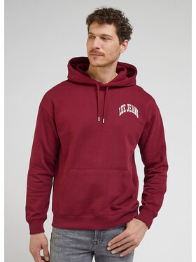 Lee Lee Bluza VARSITY HOODIE Czerwony Loose Fit