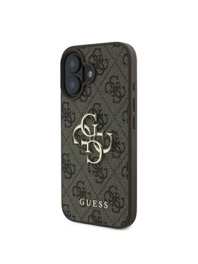 Guess Guess Etui na telefon iPhone 16 Brązowy
