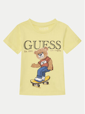 Guess Guess Tričko N5GI04 K8HM4 Žltá Regular Fit