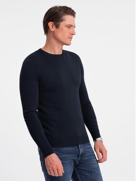 Ombre Ombre Svetr OM-SWBS-0106 Tmavomodrá Regular Fit