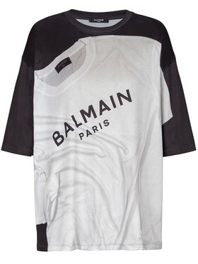 Balmain Balmain T-Shirt EF1EG110G Μαύρο Regular Fit