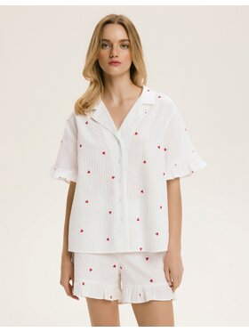 Esotiq Esotiq Piżama 45193 Biały Regular Fit