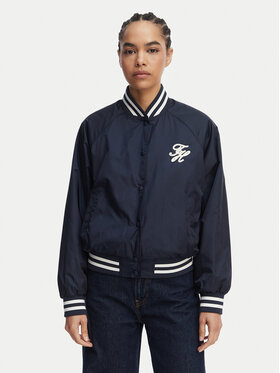 Tommy Hilfiger Tommy Hilfiger Bundy bomber Logo Appliqué WW0WW48618 Tmavomodrá Regular Fit