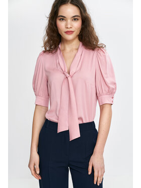NIFE NIFE Bluzka B189 Różowy Regular Fit