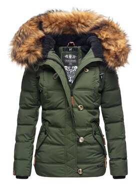 Navahoo Navahoo Kurtka zimowa Zoja Zielony Casual Fit