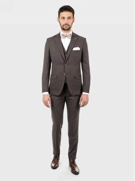 Evenemen Evenemen Garnitur JOCKER Brązowy Slim Fit