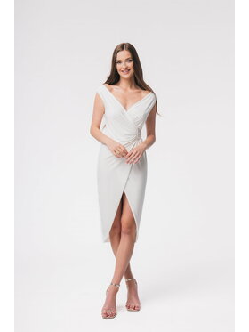 Aurora Aurora Koktejlové šaty Bardott Bílá Feminine Fit