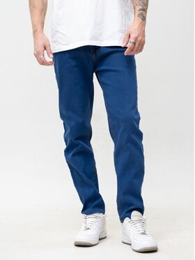 Jigga Wear Jigga Wear Jeansy Ciemne dzins Mini Haft Logo 32 Niebieski Regular Fit