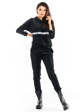 Awama Awama Spodnie damskie A372 Czarny Basic Fit