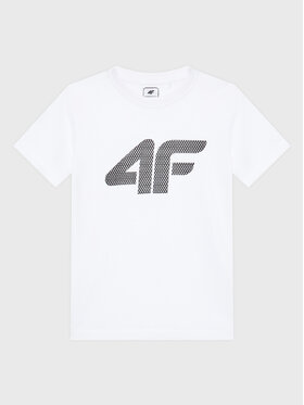 4F 4F T-Shirt HJZ22-JTSM002 Biały Regular Fit