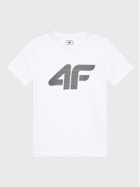 4F 4F T-Shirt HJZ22-JTSM002 Bílá Regular Fit