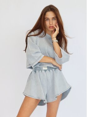 MissDenim MissDenim T-Shirt Crop Top Szary Oversize