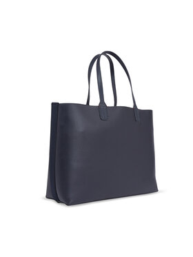 Tommy Hilfiger Tommy Hilfiger Ročna torba Iconic Tommy Tote Puffy AW0AW15881 Modra