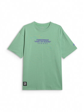 4F 4F T-Shirt FOB Turkusowy Loose Fit