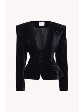 EPUZER EPUZER Marynarka Noir Muse Velvet Czarny Standard Fit