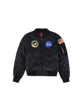 Alpha Industries Alpha Industries Kurtka bomber MA-1 VF NASA Bomber Jacket Kids Czarny Slim Fit