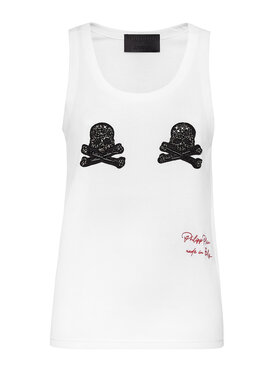 PHILIPP PLEIN PHILIPP PLEIN Tank top 5341 Biela Skin Tight Fit