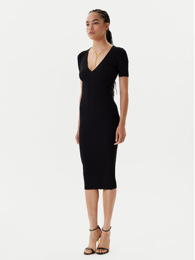 Elisabetta Franchi Elisabetta Franchi Kootud kleit AM-53S-51E2 Must Slim Fit