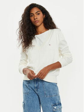 Tommy Jeans Tommy Jeans Sveter Tjw Essential DW0DW18670 Écru Regular Fit