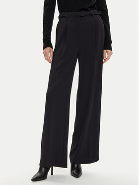 Imperial Imperial Pantaloni din material P4W3IJXC Negru Wide Leg