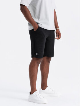 Ombre Ombre Szorty materiałowe OM-SRSK-0150 Czarny Regular Fit