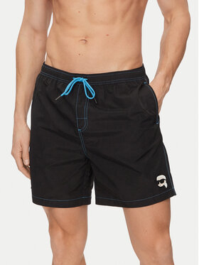 KARL LAGERFELD KARL LAGERFELD Shorts da mare 240M2209 Nero Regular Fit