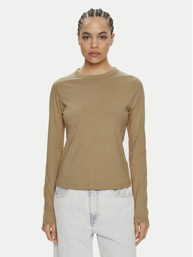 Calvin Klein Calvin Klein Bluzka Nano Logo K20K207572 Beżowy Regular Fit