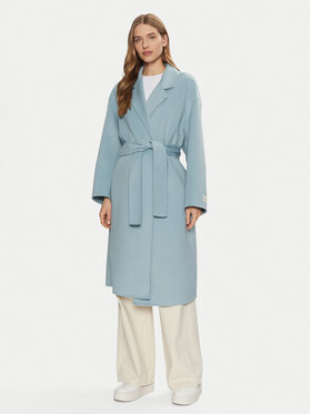 Calvin Klein Calvin Klein Płaszcz wełniany K20K207813 Błękitny Regular Fit