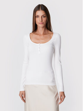 Guess Guess Blúzka W2YP46 KBCO2 Biela Slim Fit