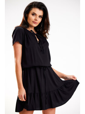 Awama Awama Sukienka letnia A575 Czarny Basic Fit