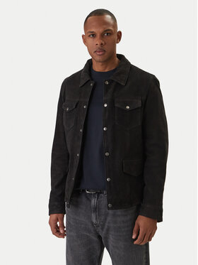 Milestone Milestone Bőrkabát Valerio 612205 60790 Fekete Slim Fit