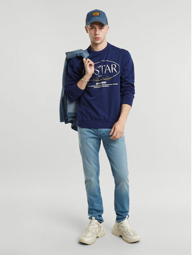 G-Star Raw Majica Dugih Rukava Circle D25100-D257 Plava Regular Fit