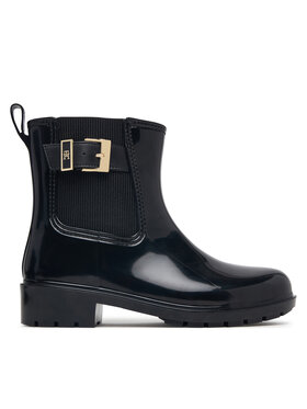 Tommy Hilfiger Tommy Hilfiger Kalosze Th Buckle Glossy Ankle Rain Boot FW0FW09543 Czarny