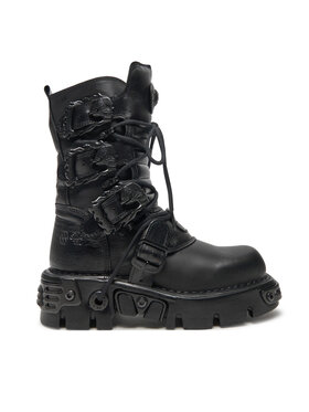 NEW ROCK NEW ROCK Schnürstiefel M-391-S18 Schwarz