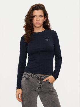 Tommy Jeans Tommy Jeans Bluzka Essential DW0DW18793 Granatowy Slim Fit