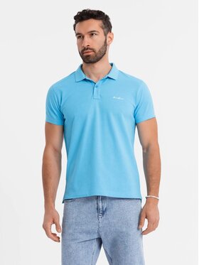 Ombre Ombre Polo OM-POSS-0103 Niebieski Regular Fit