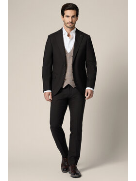 Lancerto Lancerto Garnitur Durham GA073225000004 Brązowy Slim Fit