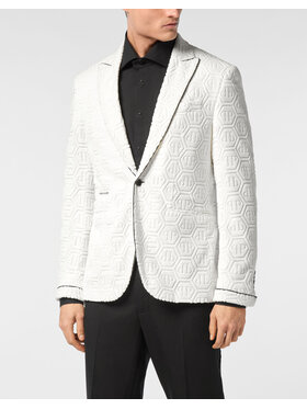 PHILIPP PLEIN PHILIPP PLEIN Marynarka 24237 Biały Fitted Fit